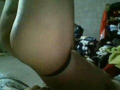 Upside down bondage session with amateur tying wrists in costume play