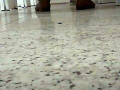 Unexpected encounter in the shopping mall bathroom