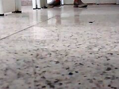 Unexpected encounter in the shopping mall bathroom