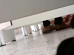 Unexpected encounter in the shopping mall bathroom