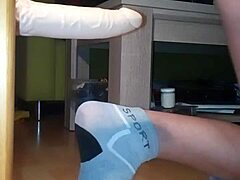 Gay Teen’s Yummy Ass Rides Dildo Hard!