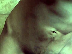 gay guy toys with navel and cums solo at home