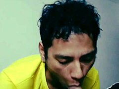 Enjoying this hairy Argentinian macho's tasty rod with deep oral.