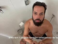 Bearded guy sucks 41 cocks in blowbang.