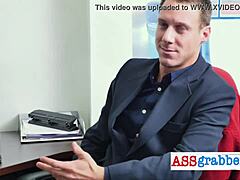 I'm Totally Hooked on This Queer Hardcore Threesome with White Hunks at Office