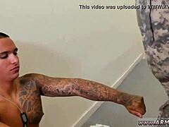 Drill sergeant commands big boy to pound hard. Army studs go wild in uniform!