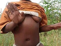 Crazy chick shows off wild ass dance moves.