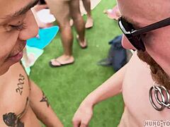 Hey, join the wild basement pool party with monster cock action!