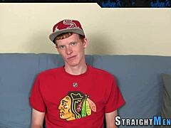 Straight twink jerks big cock hard