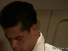 Intense Gay Interracial Threesome with Bareback Sucking and Ass Fucking on Flight