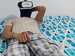 Jerking Big Cock to VR Porn Action
