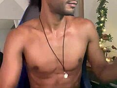 black beautiful twink shows off massive cock from Brazil