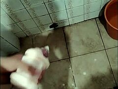 masturbating my huge cock with a toy, imagine your mouth