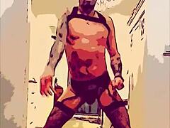 Geiler gay dancer in lingerie shakes it hard!