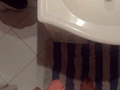 Twink Strokes Huge Cock and Cums in Front of Mirror?