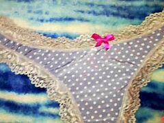 Closet transvestite shimale in wife's thong