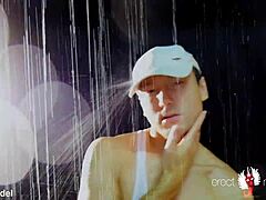 Hot teen 18+ dances naked with wet bulge in shower