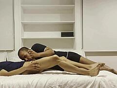 Disabled man gives oral to young guy