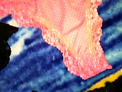 Closet transvestite shimale in wife's thong