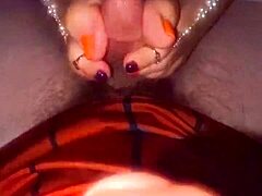 prettyfeetelite twink gives incredible footjob with colorful toes