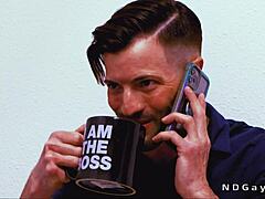 Gay Jockstraps Guy Anal Fucked by Huge Cock Boss