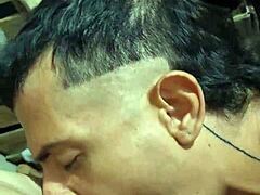 Sucked off the hot young worker in storage, so hung