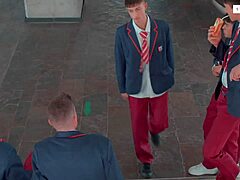 yo, check this blonde twink in the college shower scene