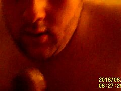 hotel room turns into blowjob and swallow scene