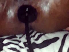 i'm watchin' this bisexual couple messin' up the sheets with a big black monster cock at home