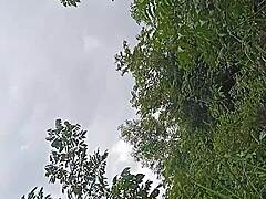 Roaming naked and banging hard in nature.