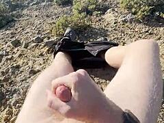 Teen Twink Strokes Solo at Public National Park Beach