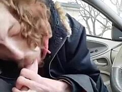 Buddy moans loud while sucked in car