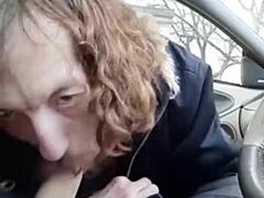 Buddy moans loud while sucked in car