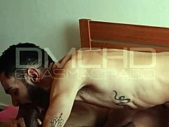 A skinny latino man desires two cocks in his story