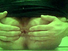 Nik94's solo crossdressing session with double fingering