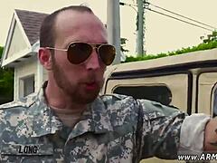 Straight army boy punished with anal fucking outdoors!