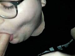 I gave a blowjob to a twink in the countryside with glasses