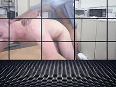 Bearded hunk's black blowjob.