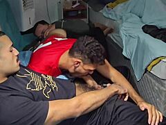 Friends' cinema night turns into wild orgy with nipple flashing