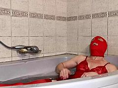 depraved santa relaxes after christmas gift giving