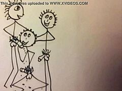 Young fit man deepthroats two cocks in short stickman animation