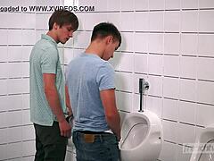 twinks fucking in the boys restroom with black dad and european feet action!