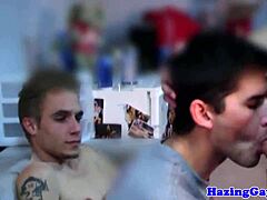 Cocksucking twink student feels intense as he gets assfucked deeply