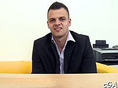 Gay fellatio porn features huge monster cock cumshot in rough action