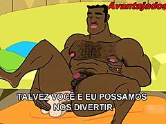 Wow, cartoon gay interracial action with the hot gardener!