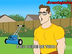 Wow, cartoon gay interracial action with the hot gardener!