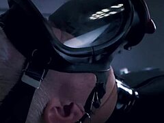 Axel abysse on gyne chair takes double anal fisting with dildo and gaping hardcore