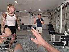 vrb gay bareback sex fantasy in the gym with muscle asian jkab dale vr porn