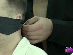 Mafia henchman examines new twink arrivals