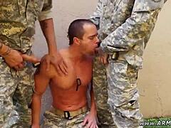gay military men started fucking raw outdoors. the drill sergeant delivered intense rough group action in the open air